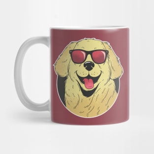 Cool, Smiling Golden Retriever with Sunglasses Mug